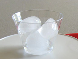 Ice in a cup of water