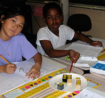 Students with cubes