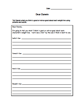 Weight Line Concept Cartoon Student Response Form