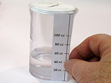 Measure the volume of the container
