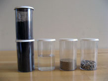 Containers of earth materials