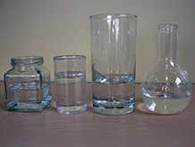 Liquids in different containers