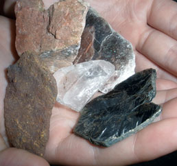 Minerals in hands